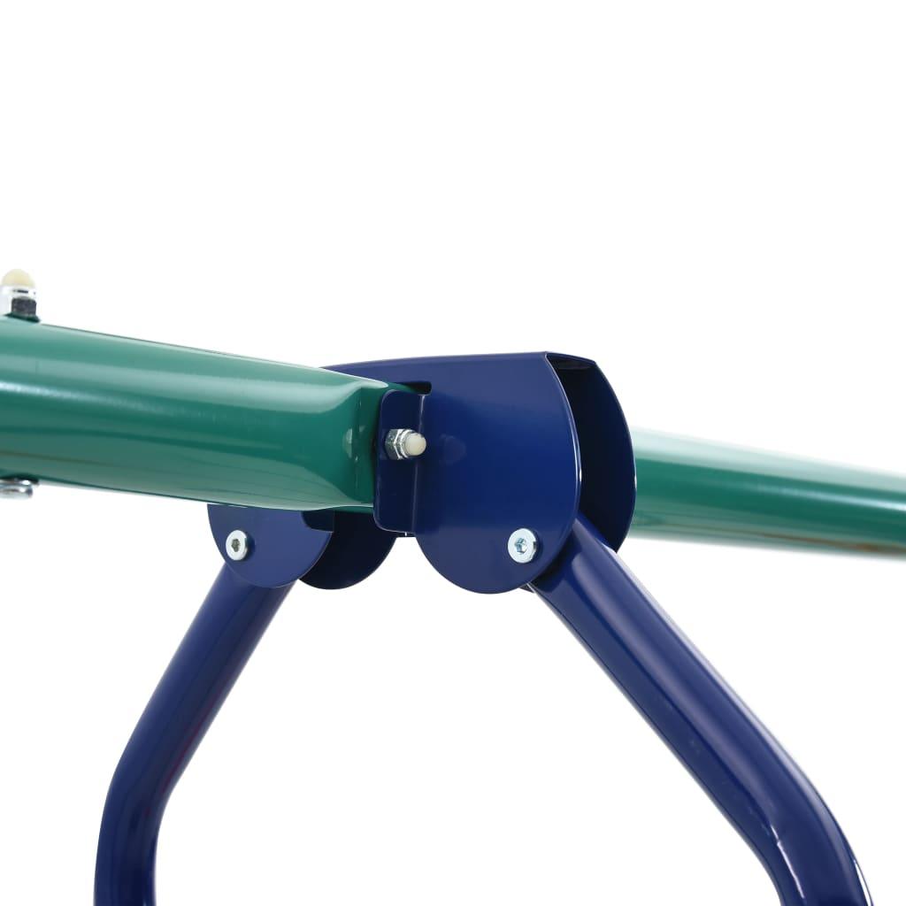 Schommelset met turnringen en 4 zitjes staal - JouwSpeeltuin