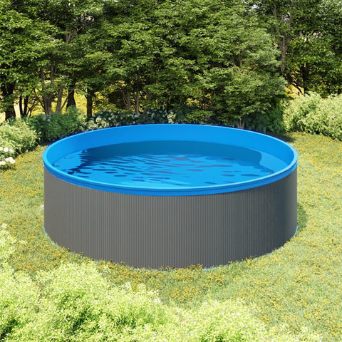 Splasher pool met hangende skimmer en pomp 350x90 cm grijs