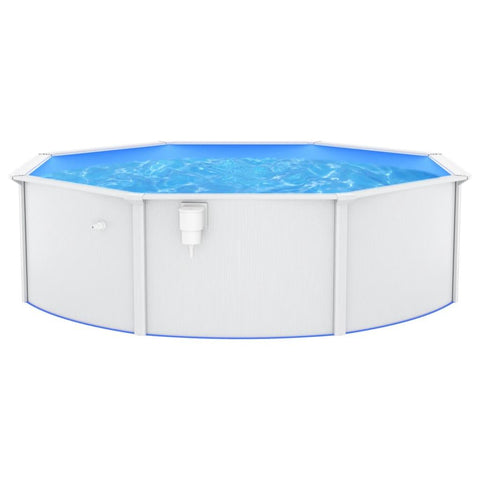 Image of Zwembad met stalen wand rond 460x120 cm wit - JouwSpeeltuin