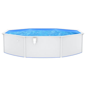 Zwembad met stalen wand rond 550x120 cm wit