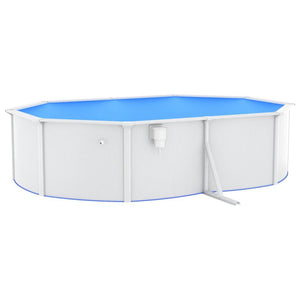 Zwembad met stalen wand ovaal 490x360x120 cm wit - JouwSpeeltuin
