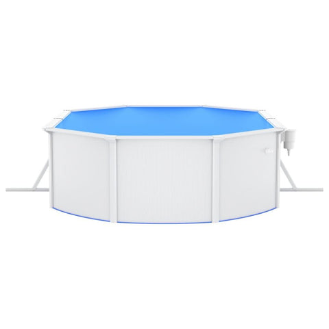 Image of Zwembad met stalen wand ovaal 490x360x120 cm wit - JouwSpeeltuin