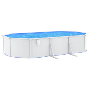 Zwembad met stalen wand ovaal 610x360x120 cm wit - JouwSpeeltuin