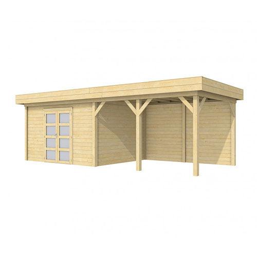 Blokhut-WoodVision-Topvision-Tuinhuis-Parelhoen-met-luifel-400-cm