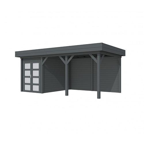 Blokhut-WoodVision-Topvision-Tuinhuis-Zwaluw-met-luifel-400-cm-antraciet