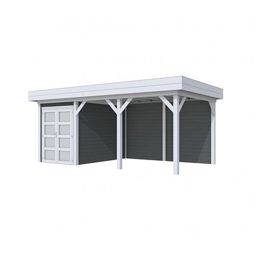 Blokhut-WoodVision-Topvision-Tuinhuis-Zwaluw-met-luifel-400-cm-lichtgrijs-antraciet