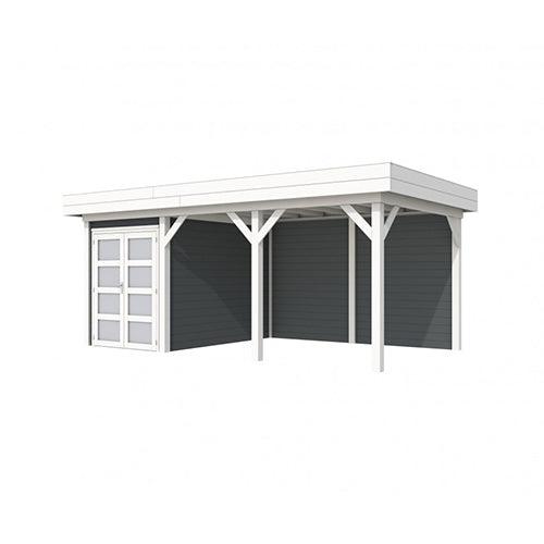 Blokhut-WoodVision-Topvision-Tuinhuis-Zwaluw-met-luifel-400-cm-wit-antraciet