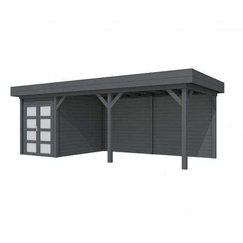 Blokhut-WoodVision-Topvision-Tuinhuis-Zwaluw-met-luifel-500-cm-antraciet