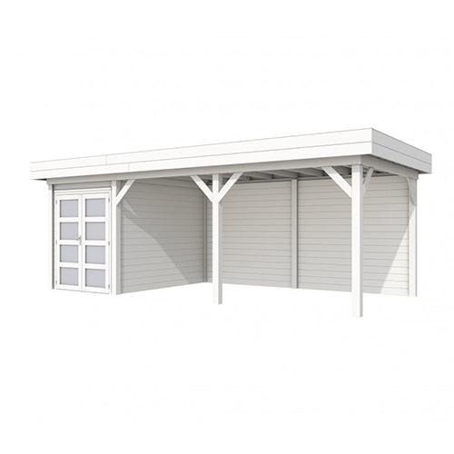 Blokhut-WoodVision-Topvision-Tuinhuis-Zwaluw-met-luifel-500-cm-wit