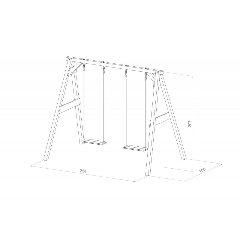 Schommel | AXI - Dubbele schommel (bruin) - JouwSpeeltuin