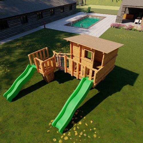 Junglepad-outdoor-island-2-glijbanen-boomhut