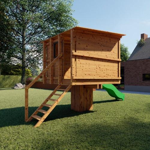 Koala-Hut-boomhut-speeltoren-speelhuisje-met-glijbaan