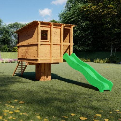 Koala-Hut-glijbaan-trapje-douglas-hout-boomhut