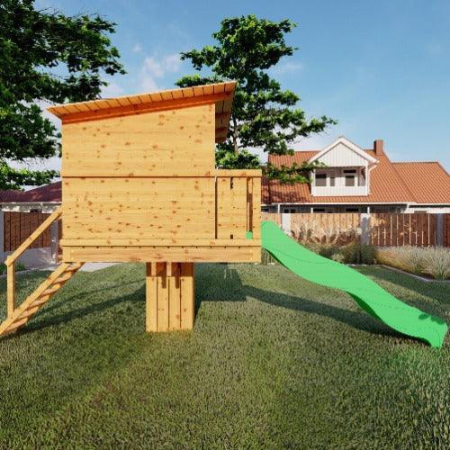 Panda-Droom-zijkant-boomhut-met-glijbaan-outdoor-island