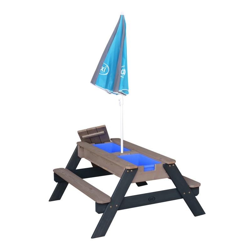 Speelelement | AXI - Picknicktafel Nick Antraciet/Grijs (zand en water) - JouwSpeeltuin
