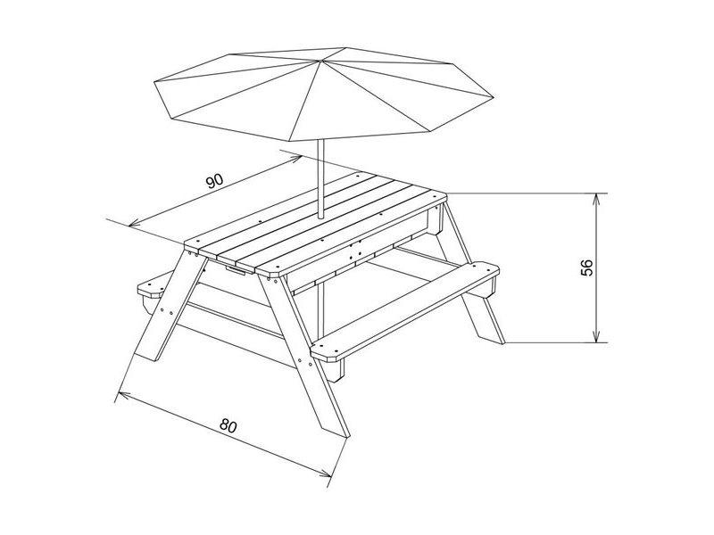 Speelelement | AXI - Picknicktafel Nick Antraciet/Grijs (zand en water) - JouwSpeeltuin