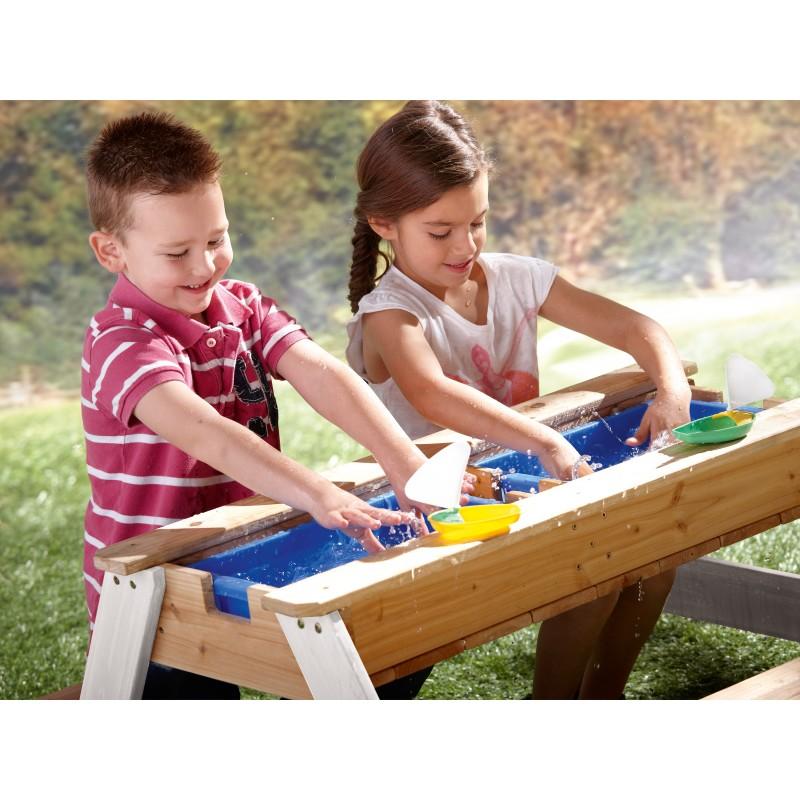 Speelelement | AXI - Picknicktafel Nick Bruin/Wit (zand en water) - JouwSpeeltuin