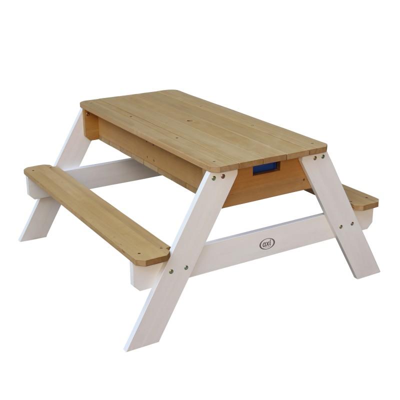 Speelelement | AXI - Picknicktafel Nick Bruin/Wit (zand en water) - JouwSpeeltuin