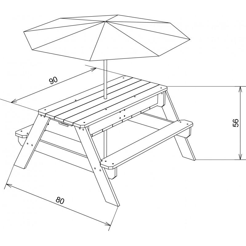 Speelelement | AXI - Picknicktafel Nick Bruin (zand en water) - JouwSpeeltuin