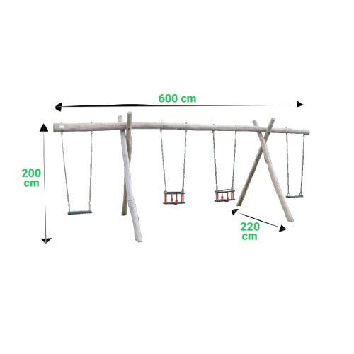 Schommel | Sicuro - Tweezijdige Combinatieschommel (Robinia) - JouwSpeeltuin