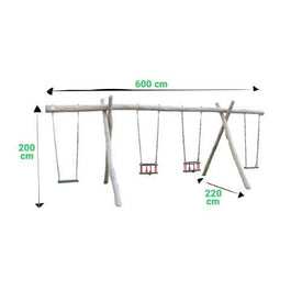 Schommel | Sicuro - Tweezijdige Combinatieschommel (Robinia) - JouwSpeeltuin