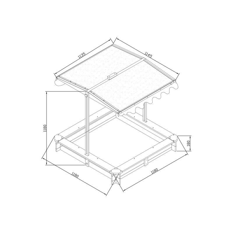 Speelelement | AXI - Zandbak Lily (inclusief dak) - JouwSpeeltuin