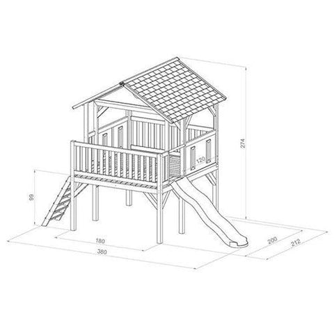 Image of afmetingen-en-informatie-houten-kinder-speelhuisje-baloo-axi