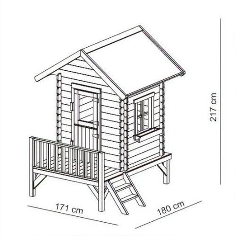 Image of afmetingen-en-informatie-houten-speelhuisje-camilla-swingkingafmetingen-en-informatie-houten-speelhuisje-camilla-swingking
