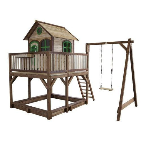 Image of axi-liam-met-enkele-schommel-houten-speelhuis-jouw-speeltuin