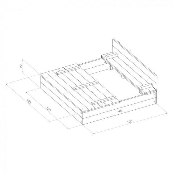Axi Zandbak Ella Xl 120 X 120 X 20 Cm Hout Bruin - JouwSpeeltuin
