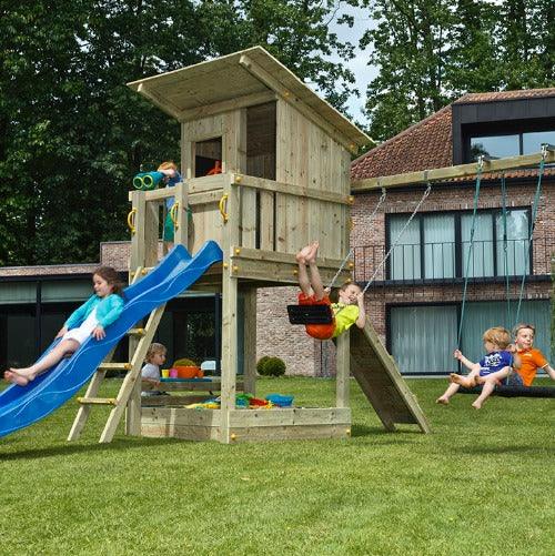 beach-hut-speeltoren-met-schommels-blue-rabbit-speeltoestel