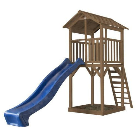 Image of beach-tower-speeltoren-bruin-blauwe-glijbaan-jouw-speeltuin