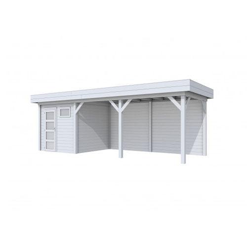 blokhut-woodvision-topvision-tuinhuis-kuifmees-met-luifel-500-cm-lichtgrijs