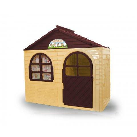 Image of bruin-speelhuisje-jamara-voorkant-speelhuis