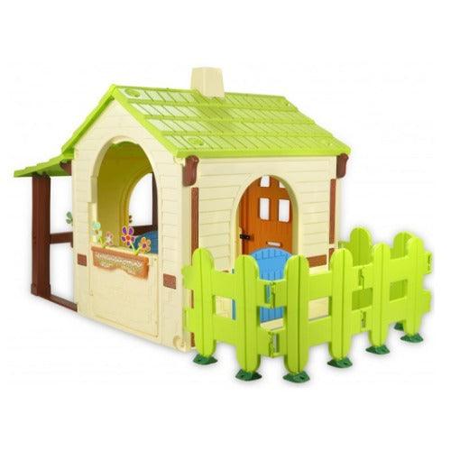 country-house-speelhuisje-injusa-plastic-kunstof-met-hekje