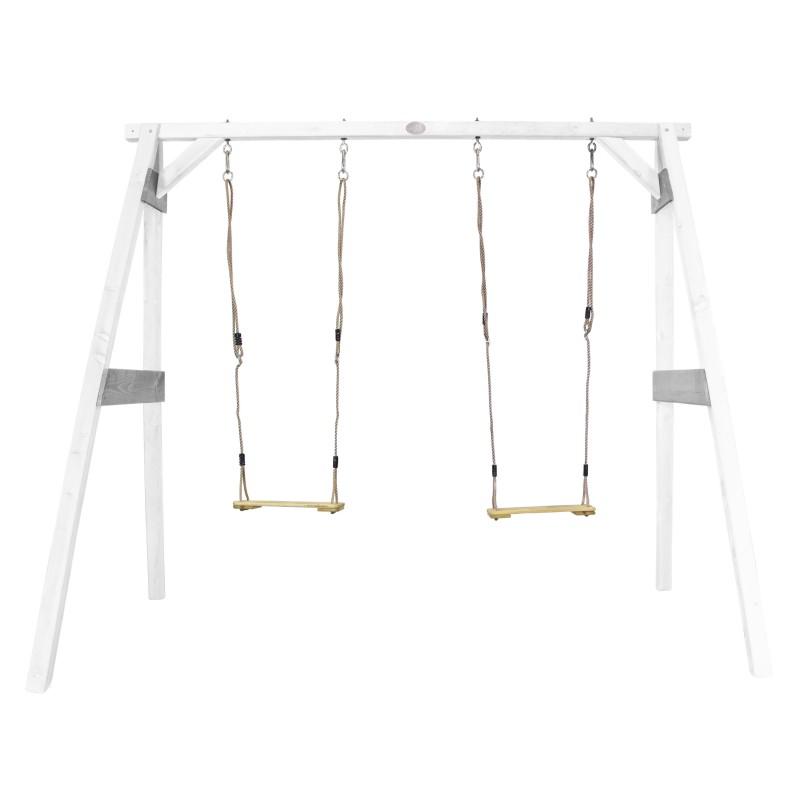 Schommel | AXI - Dubbele schommel (wit/grijs) - JouwSpeeltuin