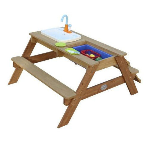 Image of emily-zand-water-picknicktafel-met-speelkeuken-wastafel-bruin-voor-kinderen