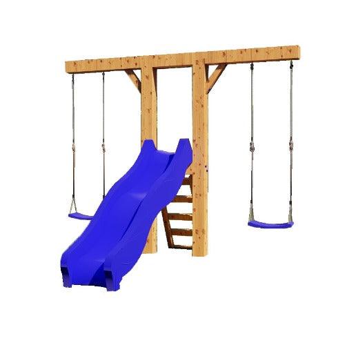 goofy-speeltoestel-outdoor-island-2-schommels-en-een-glijbaan