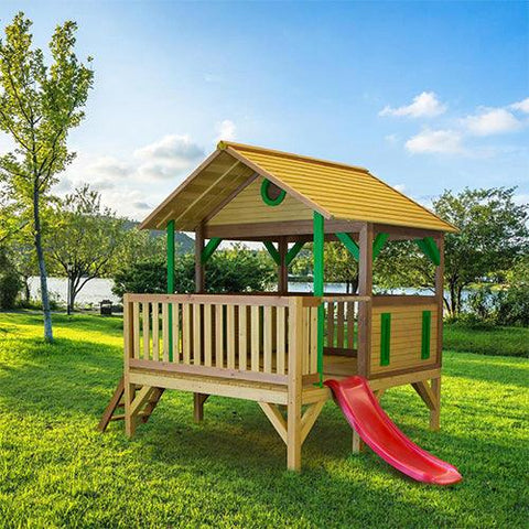 Image of houten-speelhuisje-kinderspeelhuisje-meeko-voor-in-de-tuin