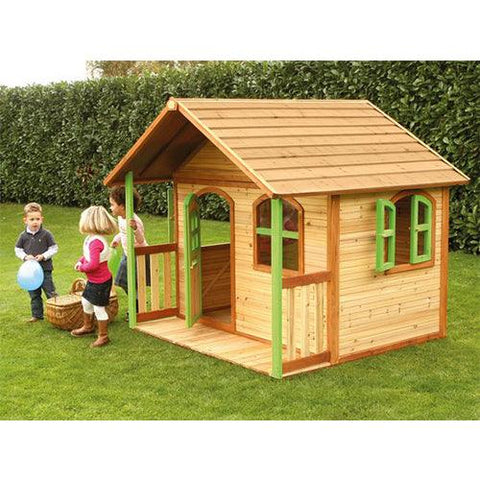Image of kinderen-spelen-rondom-houten-speelhuis-max