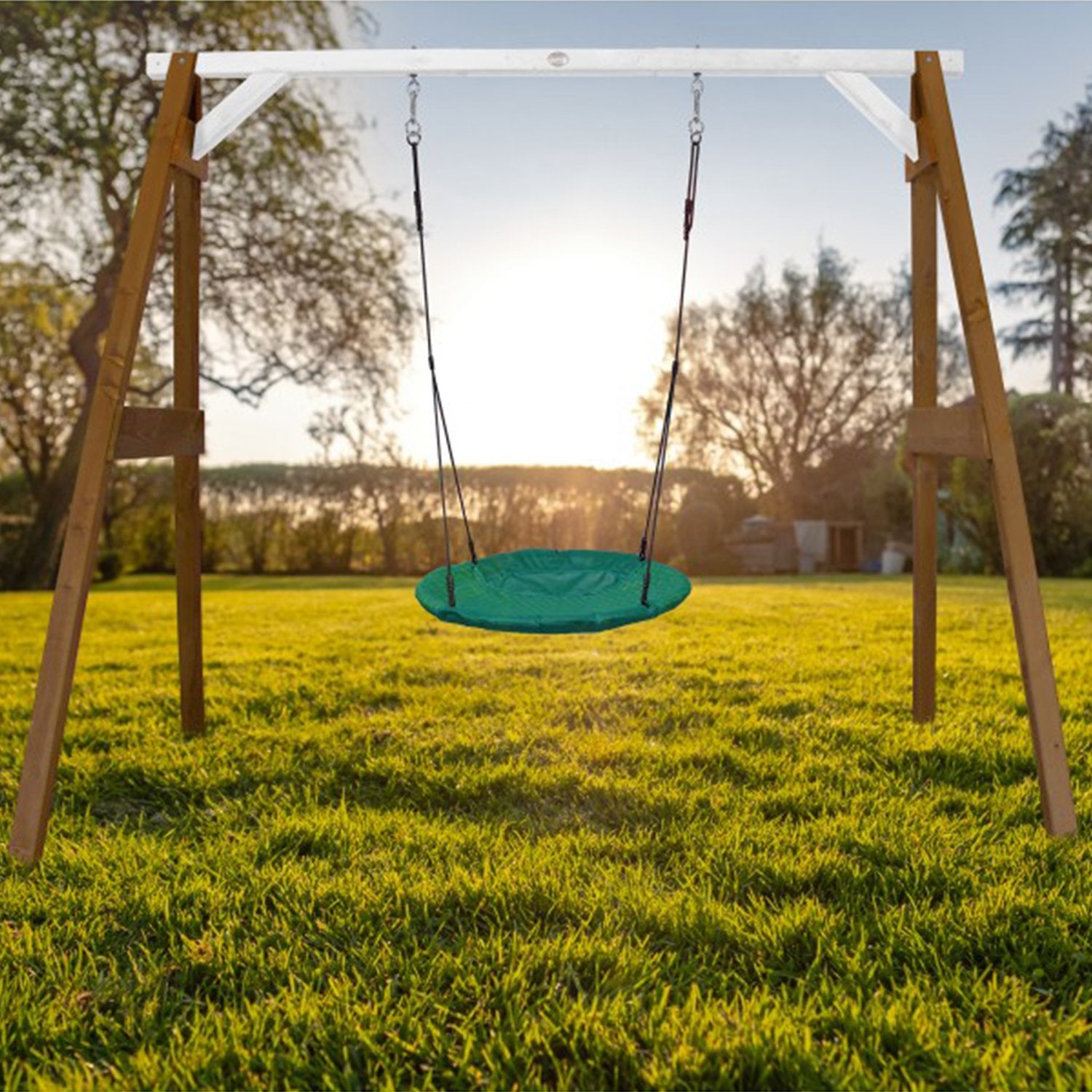 Schommel | AXI - Summer Nest schommel (bruin/wit) - JouwSpeeltuin