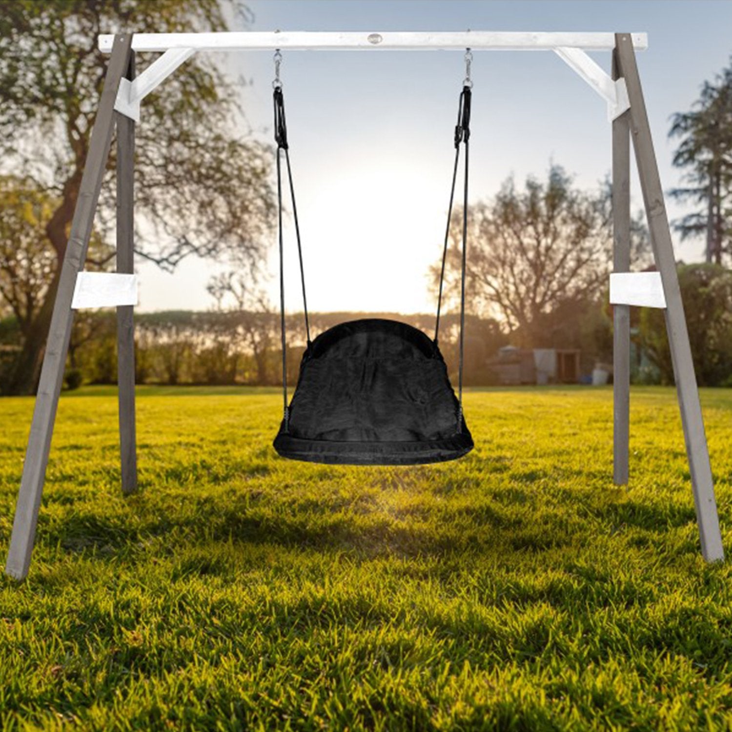 Schommel | AXI - Roxy Nest schommel (grijs/wit) - JouwSpeeltuin