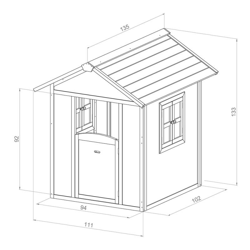 Houten speelhuisje | Sunny - Lodge (blauw/wit) - JouwSpeeltuin