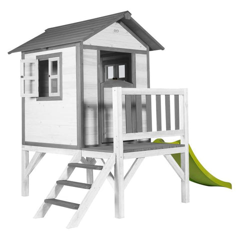 Image of Houten speelhuisje | Sunny - Lodge XL (grijs/wit) - JouwSpeeltuin