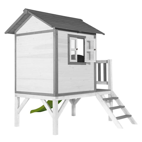 Image of Houten speelhuisje | Sunny - Lodge XL (grijs/wit) - JouwSpeeltuin
