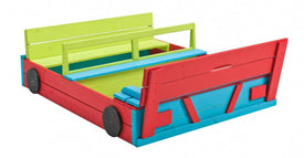 Swing King Zandbak Auto 120 X 100 X 20 Cm Hout  blauw/groen/rood