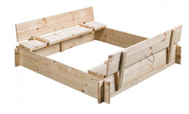 Swing King Zandbak Gucio 120 X 120 X 20 Cm Hout Blank - JouwSpeeltuin